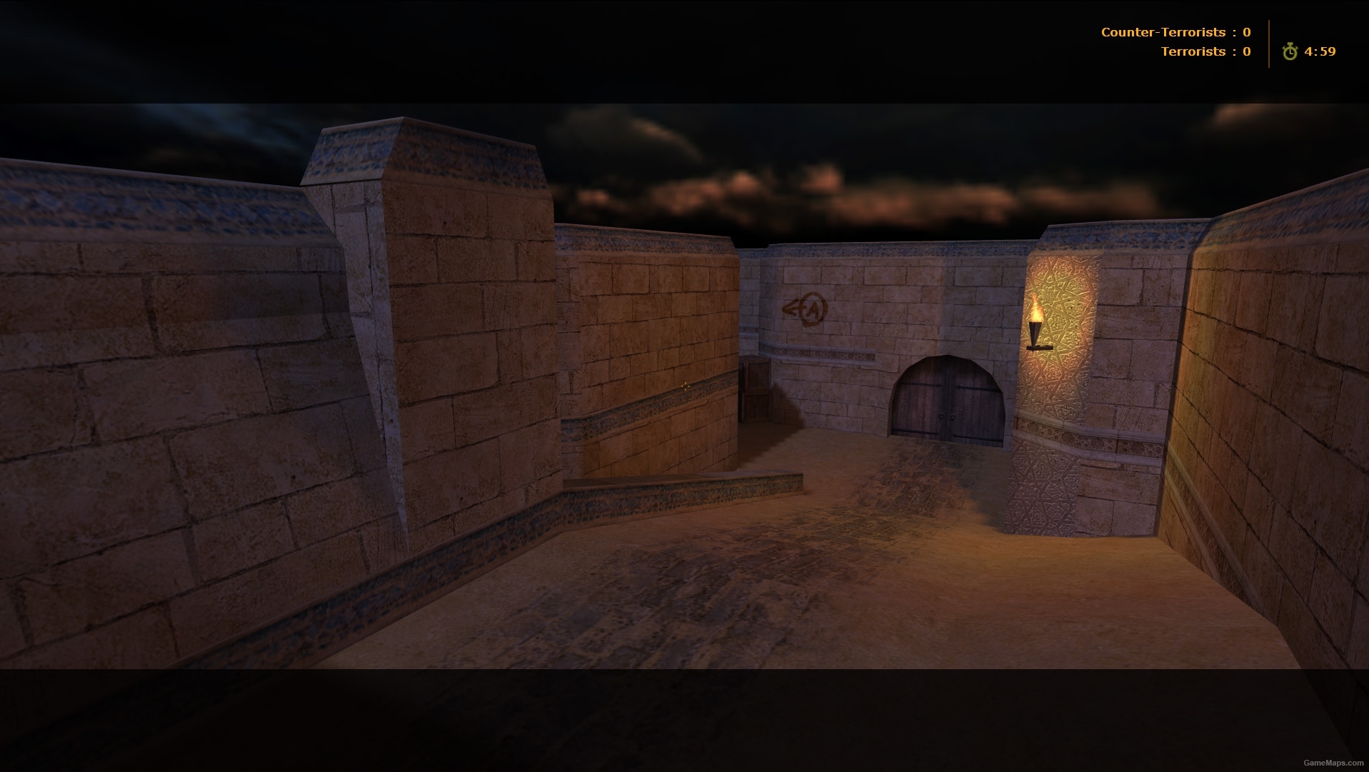 Counter-Strike 1.6 map de_dust2_night screenshot